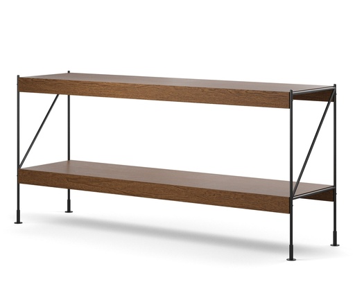 Zet Storage System H70 / Black steel / Dark stained oak