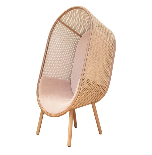 Cocoon Lounge Chair / Oak / Fabric Hot Madison mix