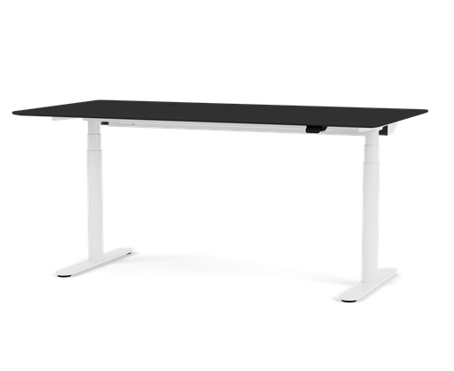 HiLow2 Desk 140x80 / Round Legs Snow / Linoleum Anthracite (Pre-owned)
